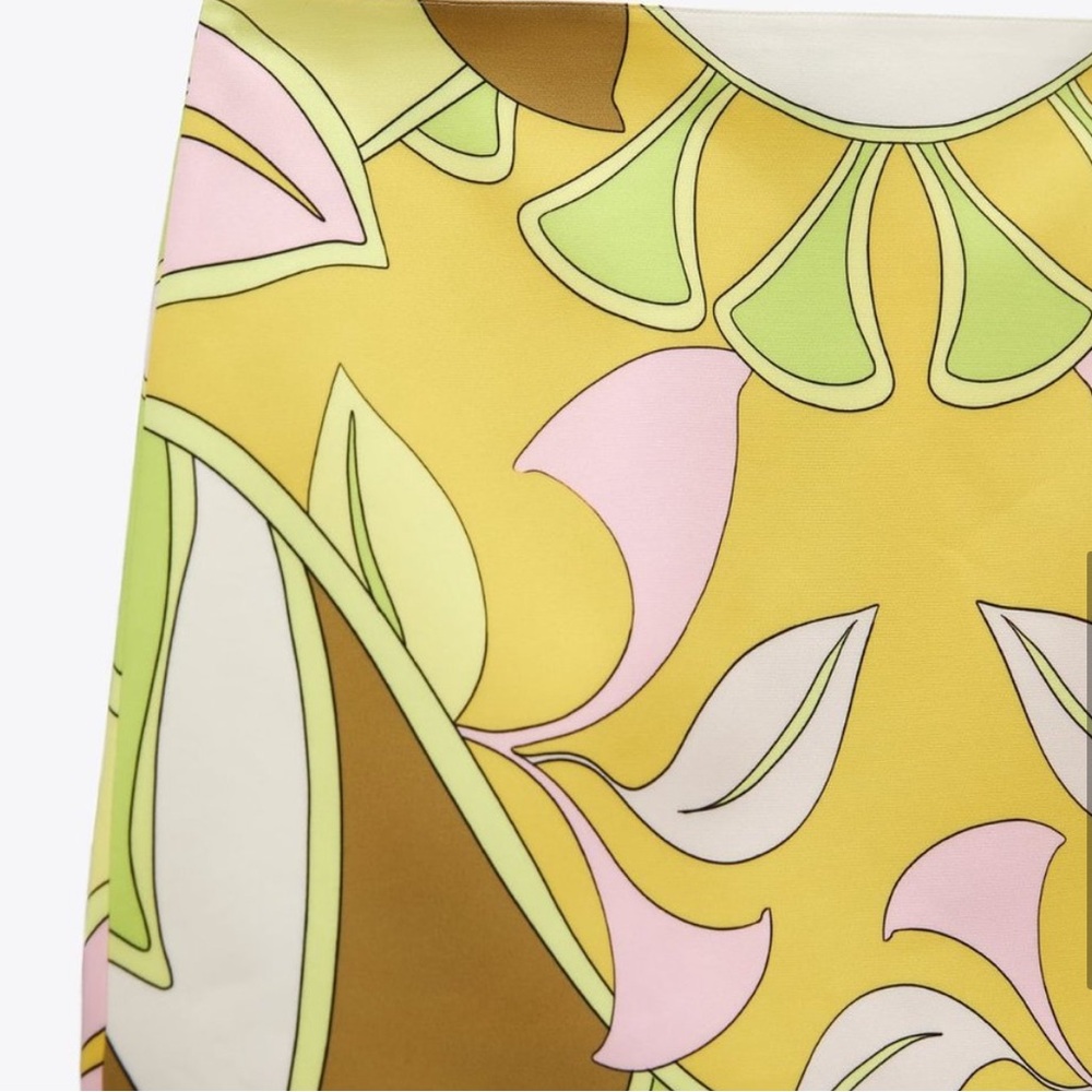 Zara Retro Print Yellow/Green Multicored Mini Skirt Size Medium - Picture 4 of 7